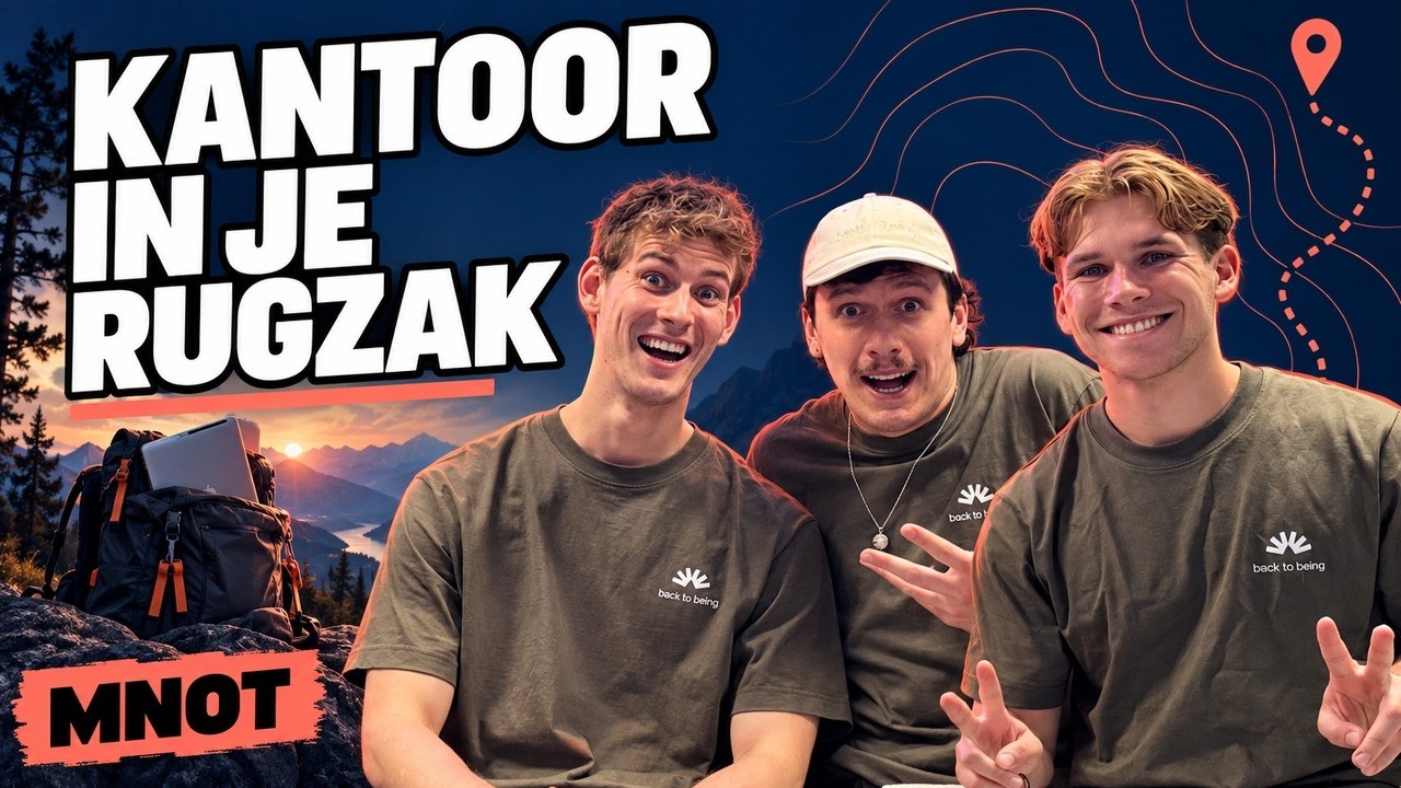 Max, Stijn en Caesar aan tafel bij Met Nerds om Tafel: Kantoor in je rugzak